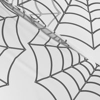 Black Spider Web Cobweb Silk Pattern on Dark White