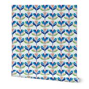 Bold, stylised, Scandinavian inspired floral pattern 