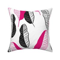 Palms - hot pink and black - large scale