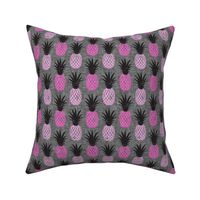 pineapples - pinks on grey