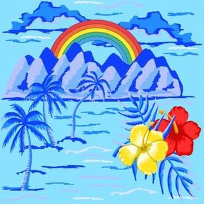 Retro Hawaii rainbow 
