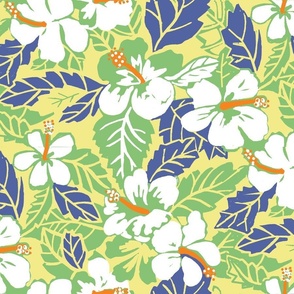 Vintage Waikiki Hibiscus-yellow