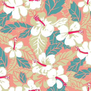 Vintage Waikiki Hibiscus-pink