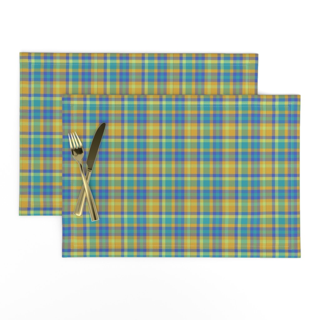 BNS5 - Tartan Plaid in Orange - Turquoise - Chartreuse