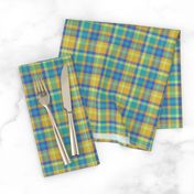 BNS5 - Tartan Plaid in Orange - Turquoise - Chartreuse