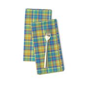 BNS5 - Tartan Plaid in Orange - Turquoise - Chartreuse