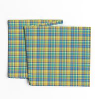 BNS5 - Tartan Plaid in Orange - Turquoise - Chartreuse