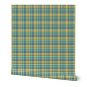 BNS5 - Tartan Plaid in Orange - Turquoise - Chartreuse