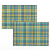 BNS5 - Tartan Plaid in Orange - Turquoise - Chartreuse