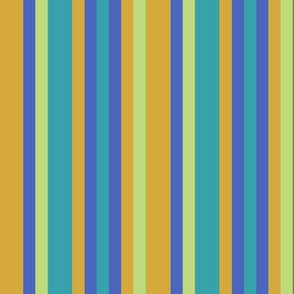 BNS5 -  Variegated Stripe in Orange - Turquoise - Pastel Chartreuse