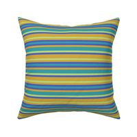 BNS5 - Variegated Crosswise Stripe in Orange - Turquoise - Pastel Chartreuse