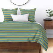 BNS5 - Variegated Crosswise Stripe in Orange - Turquoise - Pastel Chartreuse