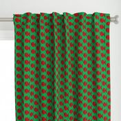 FI_7516_B “Deck the Halls with Bells of Holly Fish” red fish with emerald hunter green holly on green