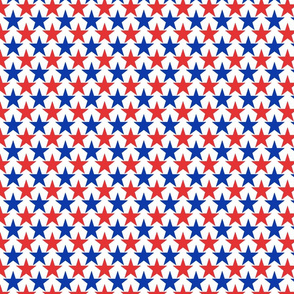 USA Blue & Red Stars on White