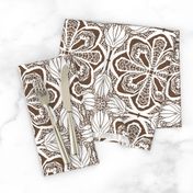 Lacy Flowers, Brown Sparkle, Large