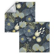 Spring Floral M+M Navy Black by Friztin