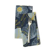 Spring Floral M+M Navy Black by Friztin