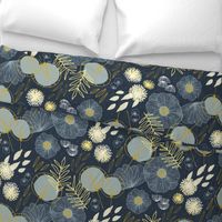 Spring Floral M+M Navy Black by Friztin