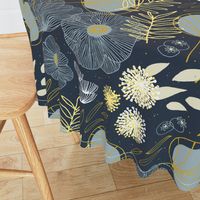 Spring Floral M+M Navy Black by Friztin