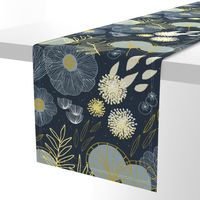 Spring Floral M+M Navy Black by Friztin