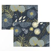 Spring Floral M+M Navy Black by Friztin