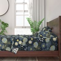 Spring Floral M+M Navy Black by Friztin