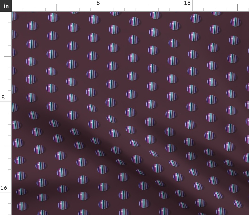 BNS6 - Small  Striped Polka Dot on Burgundy Background