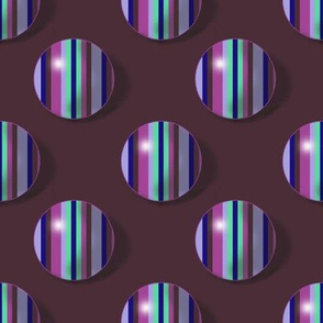 BNS6 - Large Striped Polka Dots on Deep Burgundy Background
