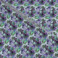 BNS6 - Tiny Marbled Mystery Swirls in Blue - Green - Purple - Lavender