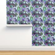 BNS6 - LG - Marbled Mystery Swirls in Blue - Green - Purple - Lavender