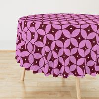 1950s starburst // Mid Century Atomic burgundy  floral geo large