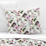 Victoria Floral - plum + olive