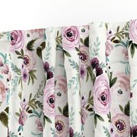 Victoria Floral - plum + olive