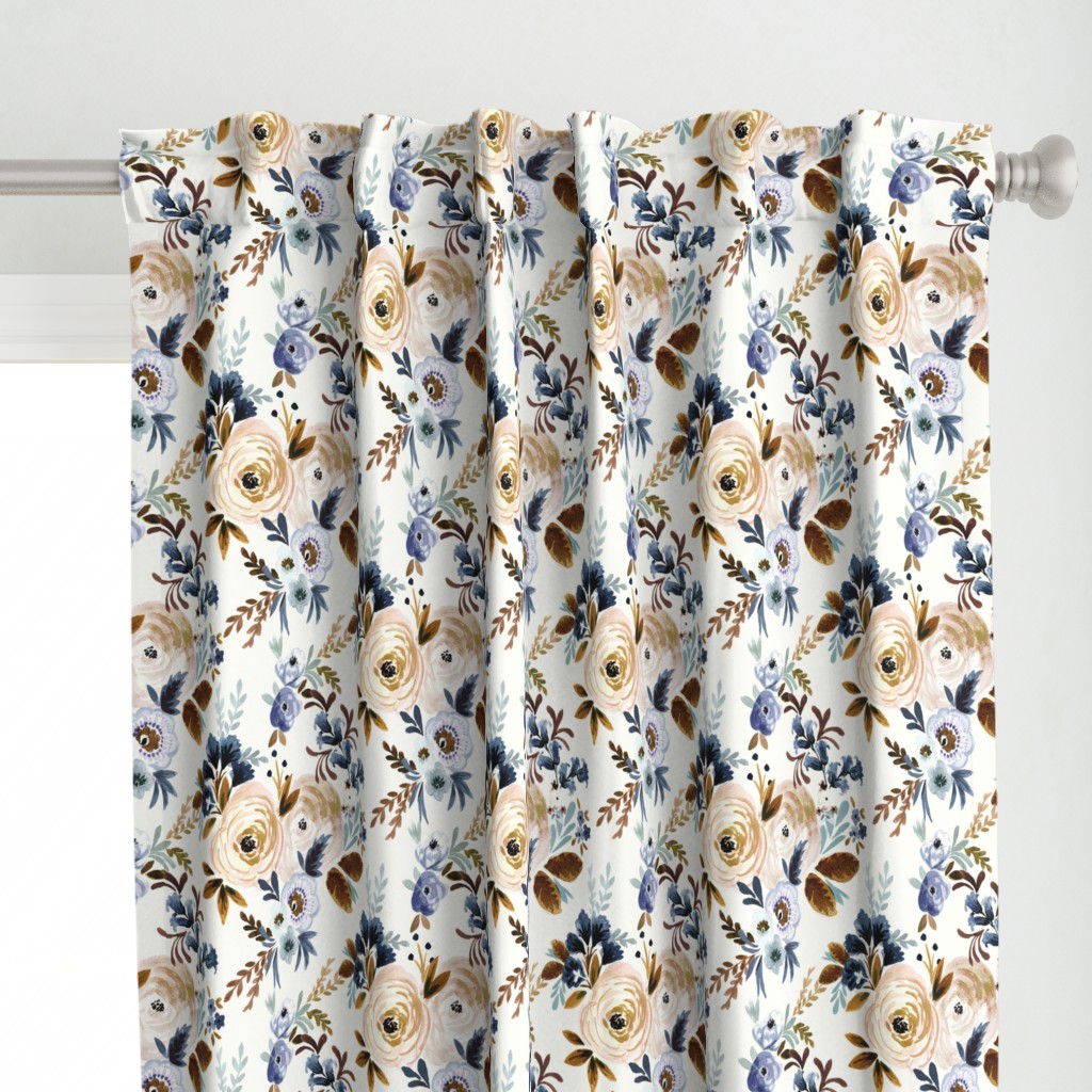 Victoria Floral blue brown