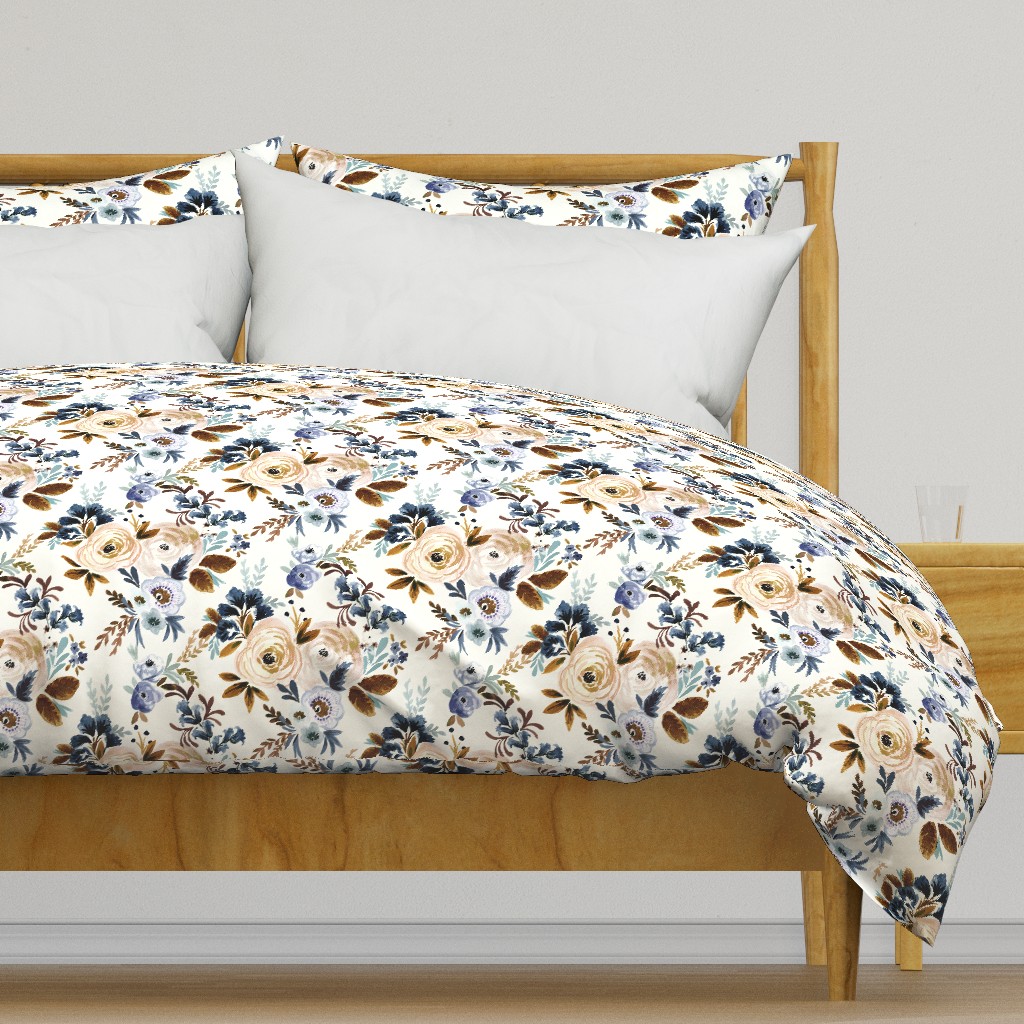 Victoria Floral blue brown