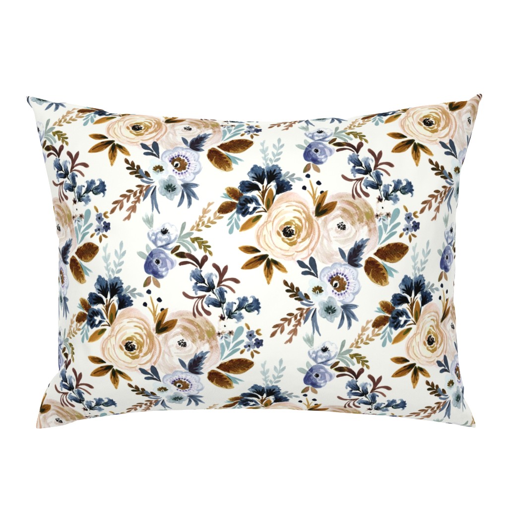 Victoria Floral blue brown