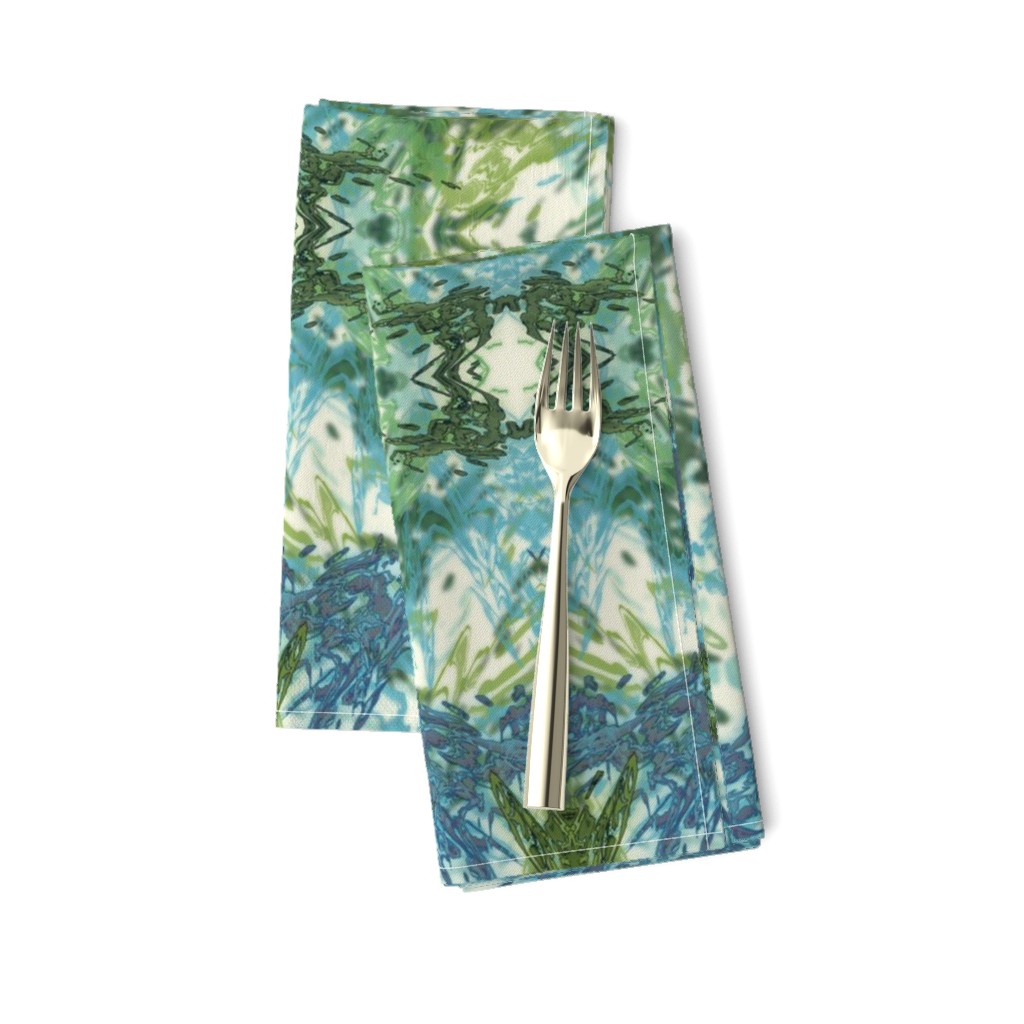 Mock Floral Blue and Green Ikat 2