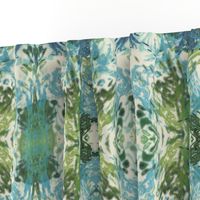 Mock Floral Blue and Green Ikat 2