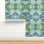 Mock Floral Blue and Green Ikat 2