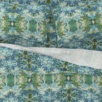 Mock Floral Blue and Green Ikat 2