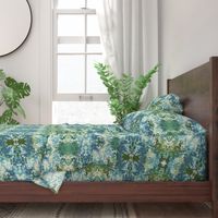 Mock Floral Blue and Green Ikat 2