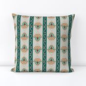 1920s Art Deco Stripe Green