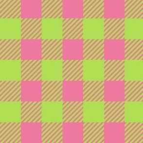 Lime and Pink Buffalo Check