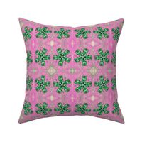 Quilted Green Propellers on Pink