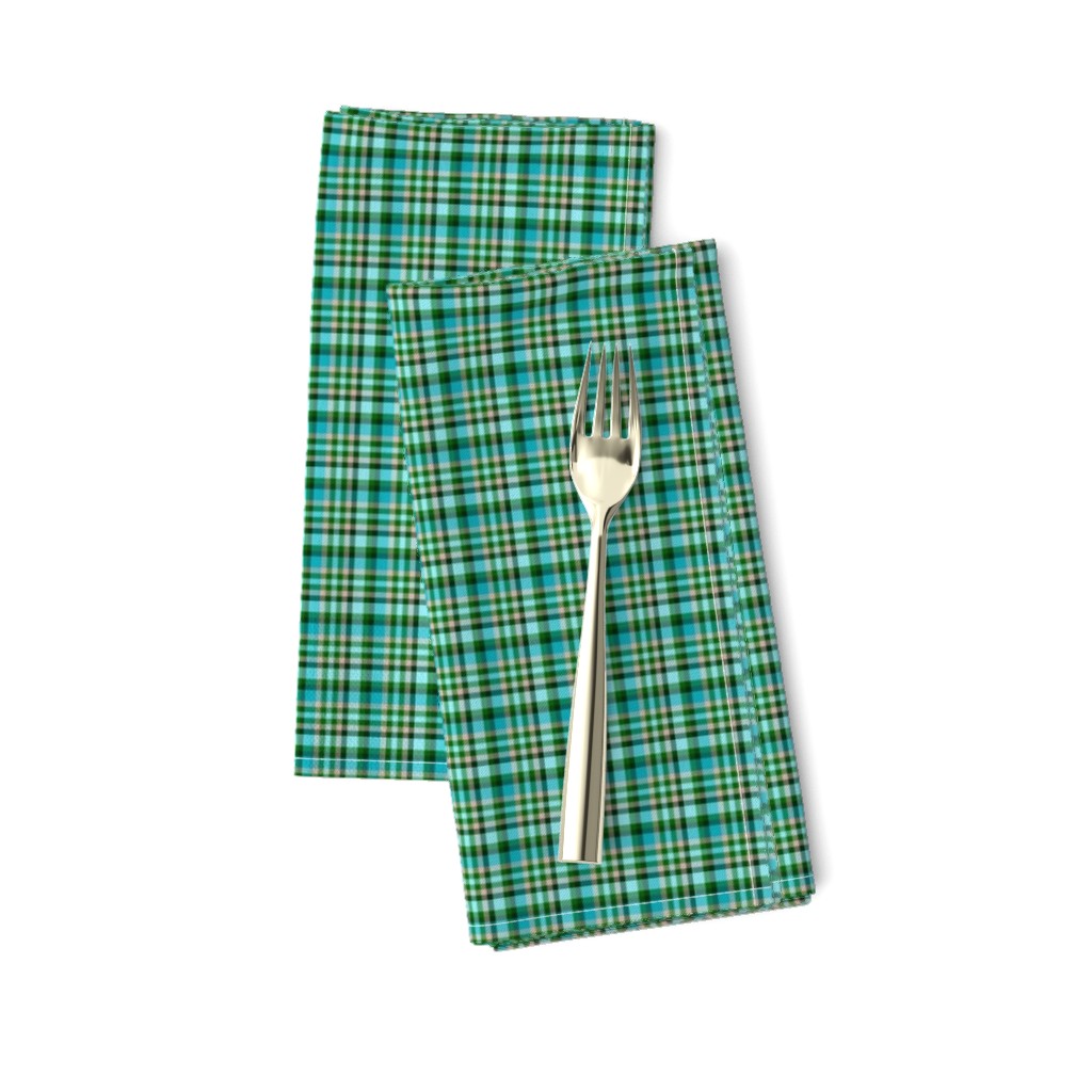 BNS8 - Mini Tartan Plaid in Turquoise - Mauve - Pine Green