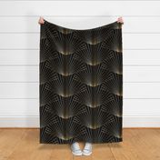 Gold palmettos on black art deco