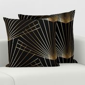 Gold palmettos on black art deco