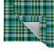 BNS8 - Tartan Plaid in Turquoise - Mauve - Pine Green