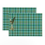 BNS8 - Tartan Plaid in Turquoise - Mauve - Pine Green