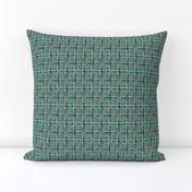 BNS8 - Mini Polka Dot Plaid Hybrid in Turquoise - Pine Green - Mauve